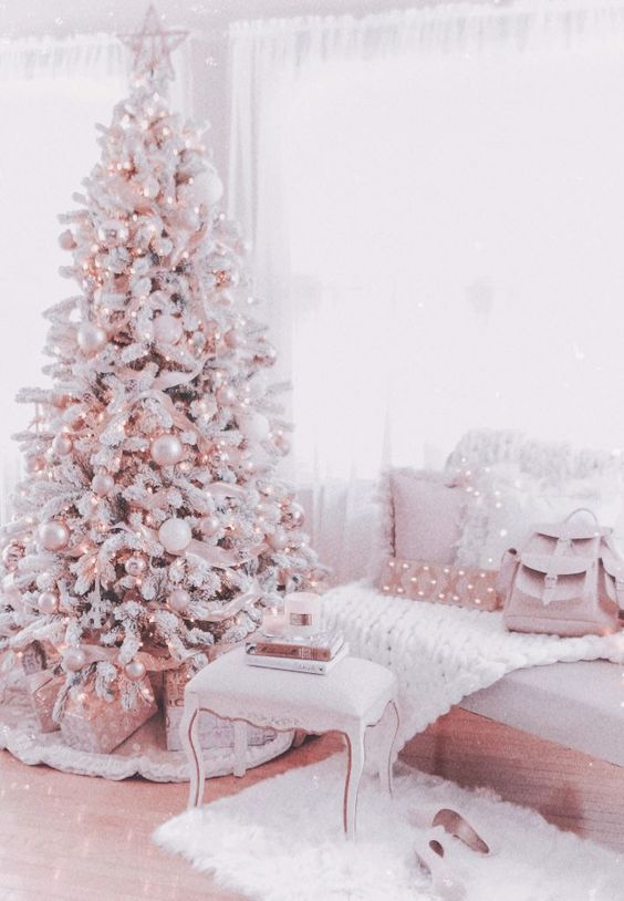 36 Rose and Gold Christmas Tree Decorating Ideas 2018